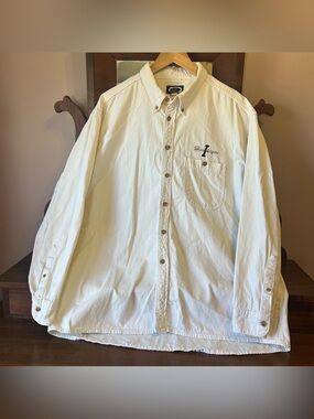 VTG 90s Three Rivers Men's Iowa Hawkeye Embroidered Button-Down Shirt: Size XL